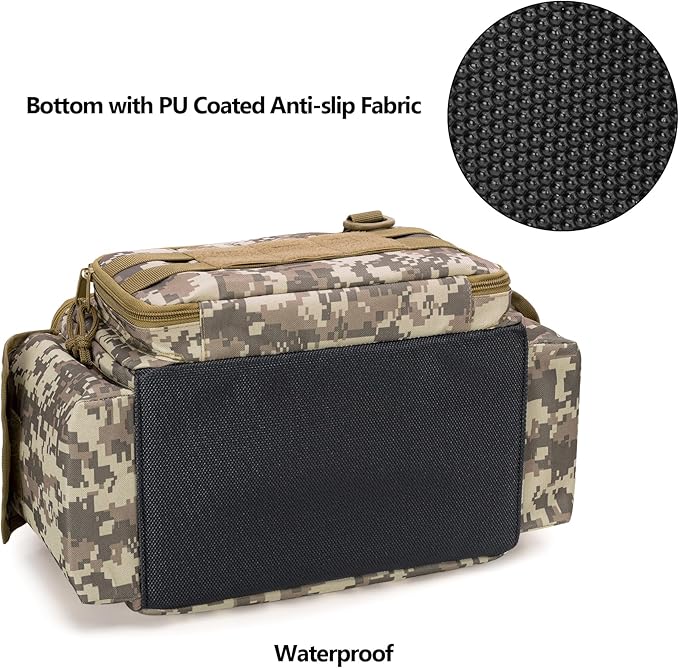 Rexmica Small Tool Bag with Anti-friction and Thick Padded Bottom Tool Storage Organizer for Men Tactical Range Bag Multi-functional Work Bag for Repairman Electrician Carpenters (Camo)