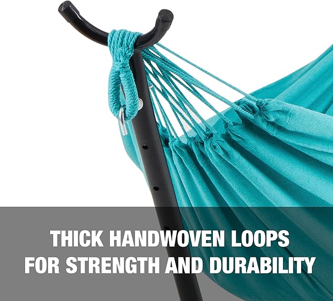 Bliss Hammocks 60 Wide Hammock &amp Built-in Stand w/Carrying Case &amp Hanging Hardware Indoor Outdoor Poolside Patio Backyard Heavy Duty Strong &amp Durable 400 Lbs Capacity (BHST-401-T)