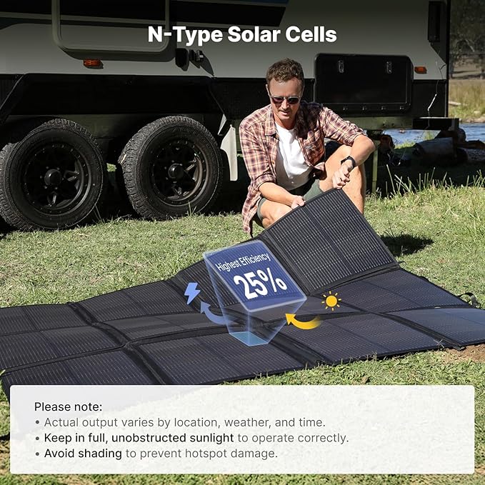 440W Portable Solar Panel 17.2lbs Foldable SolarBag Splits 2×220W Solar Blanket 25% High Efficiency Lightweight Solar Panel Charger for Camping RV SUV Marine Off Grid