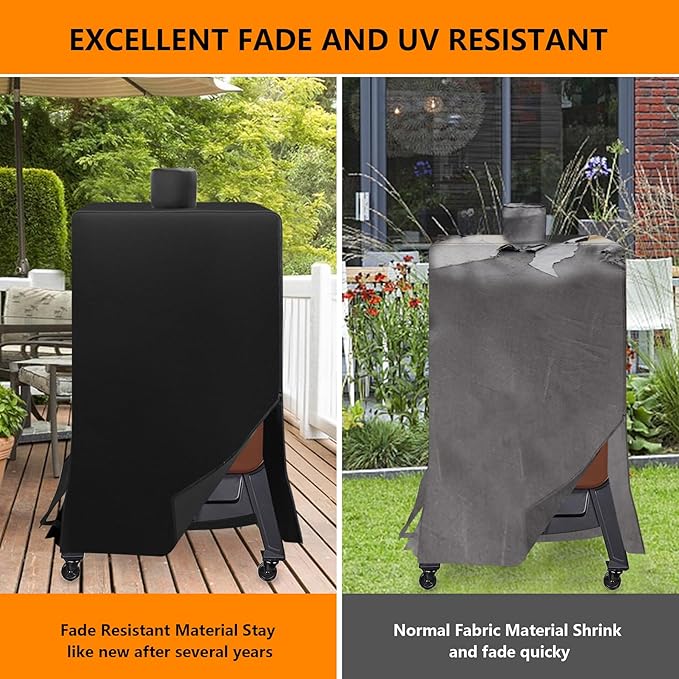 Vertical Smoker Cover For Pit Boss Pellet Smoker 4/5/7 SeriesPro Series 4 Grill Cover Compatible With PBV4PS1PBV5PW1PBV4PS2 PBV5P1735507304073752PB10739Weather-Resistant Zipper Design (Black)