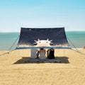 ALAZA Cute Axolotl Stars Beach Tent Sun Shelter UPF50+ Protection Beach Shade Canopy w/ 4 Sandbags for Outdoor Camping Fishing Backyard Fun Picnic 10x9 ft