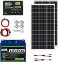 ExpertPower 200W 12V Solar Power Kit | 12V 50Ah LiFePO4 Lithium Batteries | 200W Mono Rigid Solar Panels 20A MPPT Solar Charge Controller | RV Trailer Camper Marine Off Grid Solar Projects