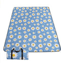 Outdoor Picnic Blanket Portable Ultrasonic Waterproof Picnic Blue Daisy Flower Printed Camping Beach Mat for Sand and Wet Grass Hiking (Blue Daisy S