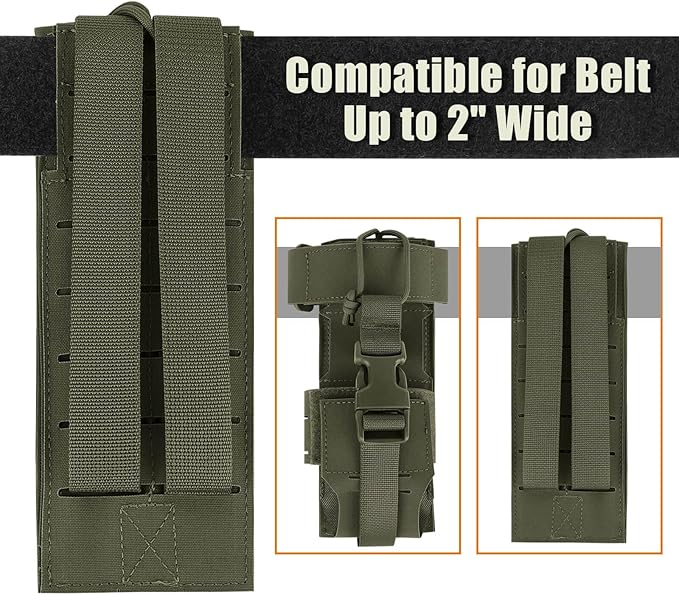 Molle Raido Pouch Tactical Radio Holster Holder Military Heavy Duty Pouches Bag for Two Ways Walkie Talkies Adjustable Storage Nylon Holders