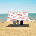 ALAZA Pink Bows Strawberries Pattern Beach Tent Sun Shelter Portable Canopy Sunshade for Outdoor Camping Picnics Backyard Fun 10x9 ft
