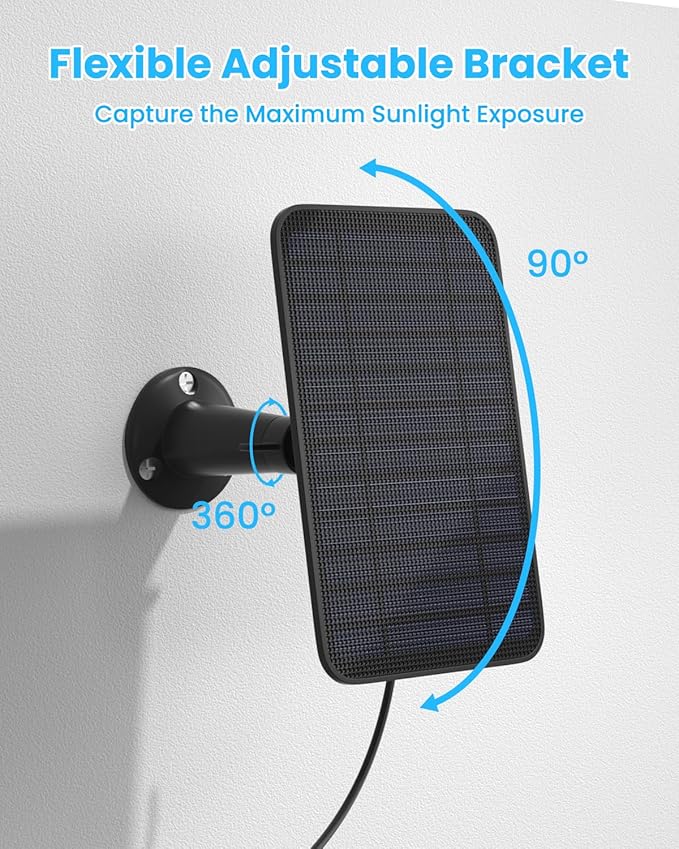 Solar Panel for Blink Outdoor 2K+/4(4th Gen)/Outdoor(3rd Gen) XT3 and XT2/XT Camera/Blink Outdoor Camera 5W Solar Panel Charger with Mount 13.1ft Cable Rubber Plug IP65 Waterproof 3 Pack