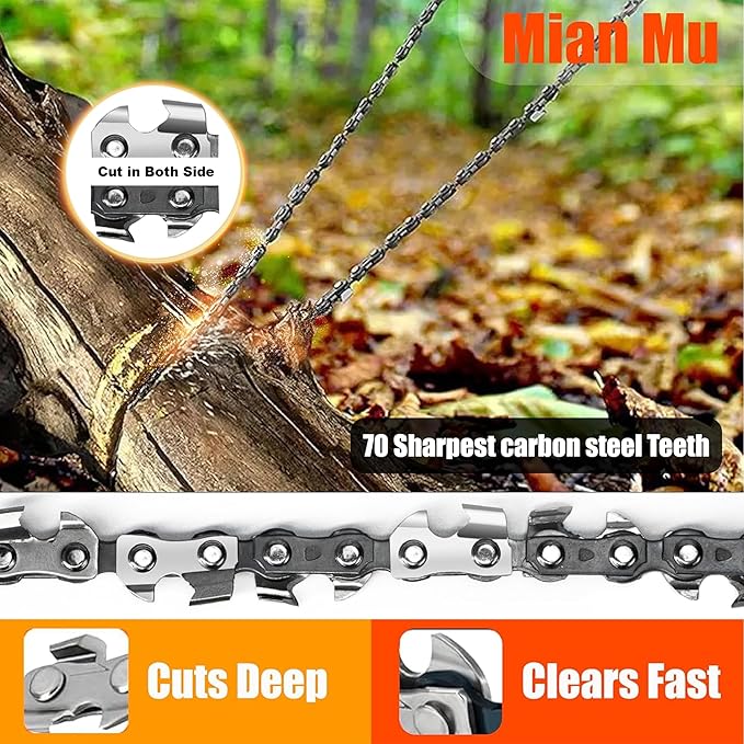 55 Inch High Limb Rope Saw with Dual Sided 70 Teeth 360° Chain – Manual Hand Saw for Tree Branch Cutting – Fast Portable &amp Durable Outdoor Tree Trimming Tool Kit