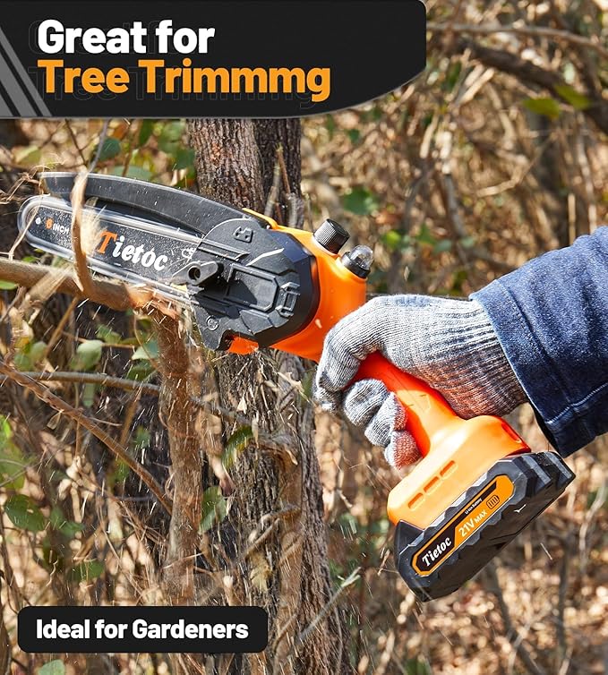 Tietoc Mini Chainsaw 6 Inch Cordless Portable Electric Chain Saw Small Handheld Battery Powered Super Saws