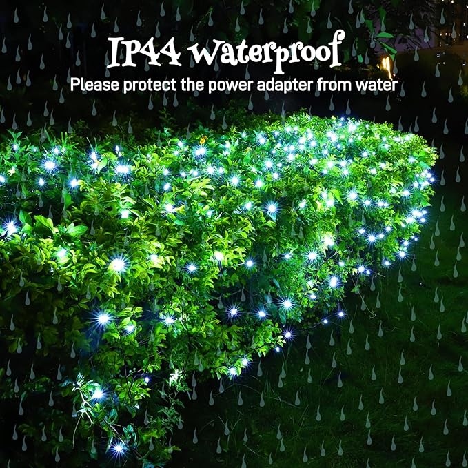 Meteds LED Christmas Net Lights Outdoor120 LED 6ftx4ft Connectable Waterptoof Christmas Lights for Bushes Fence Tree Shrub Yard Garden Outdoor Christmas Decorations(White)