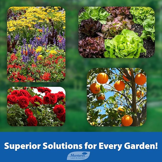 Monterey Neem Oil RTU – 32oz Fungicide/Insecticide/Miticide – Controls Black Spot Powdery Mildew Rust Spider Mites Aphids and More – Bunded with Garden Measure Spoon