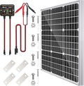 SOLPERK Solar Panel Kit 50W 12V Waterproof Solar Battery Trickle Charger Maintainer + Smart MPPT Controller + Adjustable Mount Bracket for Boat Car RV Motorcycle(Without Mounting Bracket)