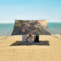 ALAZA Wild Wolf Cliff Forest Beach Tent Sun Shelter UPF50+ Protection Beach Shade Canopy w/ 4 Sandbags for Outdoor Camping Fishing Backyard Fun Picnic 10x9 ft
