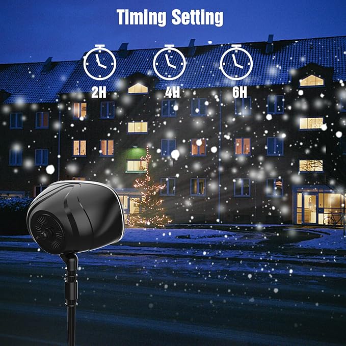 Christmas Snowfall Light Projector Holiday Projector Lights with Remote ControlRotating Snow Falling LightsOutdoor Waterproof Landscape Decorative Lighting for Halloween Wedding Garden（Snow Spots）