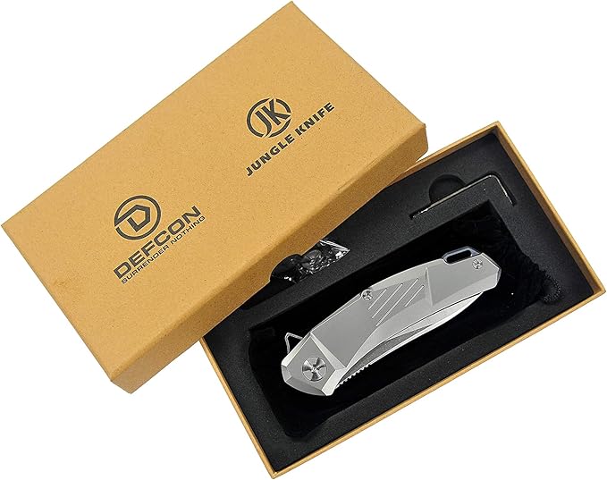 DEFCON Jungle Knife Series D2 Blade Titanium EDC Folding Pocket Tactical Knife