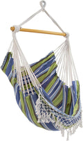 Vivere Brazilian Style Cotton Hammock Chair with Polyester Ropes - 250 lb Weight Capacity