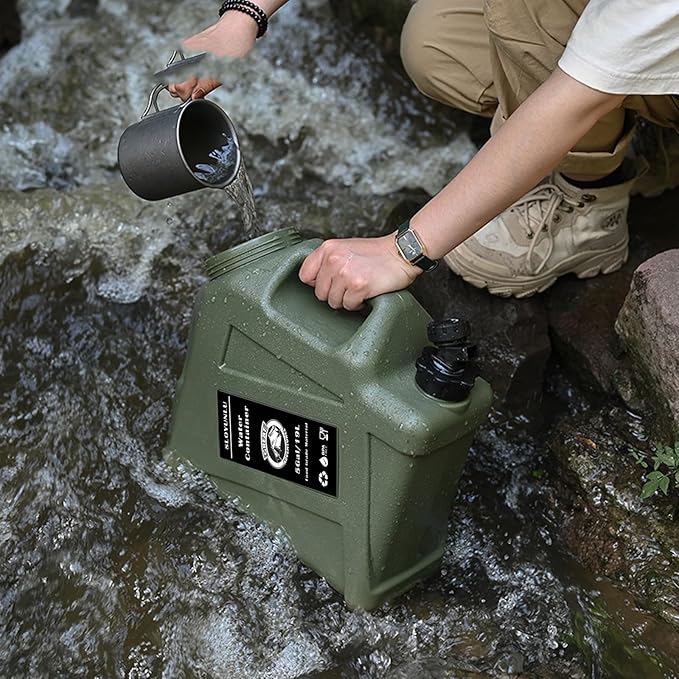 5 Gallon Water Jug with Spigot BPA Free Leak-Proof Camping Water Container Portable Emergency Water Storage for Outdoor Hiking Camping Home Use Camping Essentials