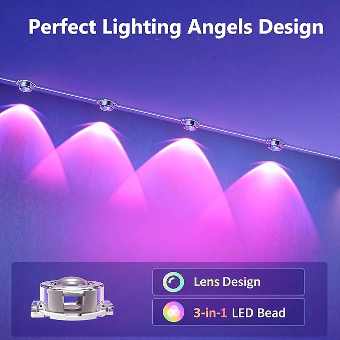 DIERLIGHT RGB Permanent Outdoor Lights 100FT Smart LED Eaves Lights with APP &amp Remote Control IP67 Waterproof Outdoor String Lights for Christmas HalloweenParty Garden Patio House Decor