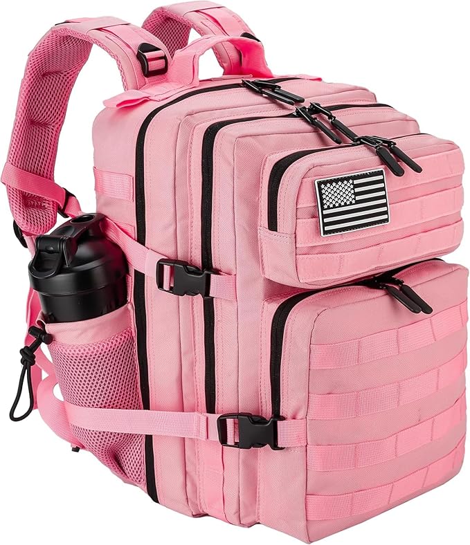 25L Small Tactical Hiking Backpack for Women Training Gym Fitness Bag Outdoor Camping Backpacks Travel Waterproof (Pink)