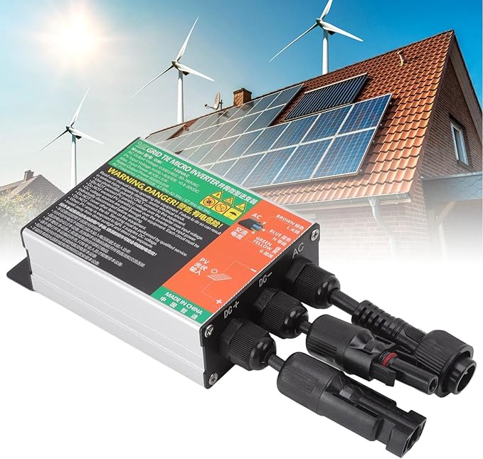 Compact Micro Solar Inverter for Small Solar Systems Efficient Grid Tie for Proper Electricity Generation Safety Precautions Easy Installation - 600W (GMI-180L-AC110V)