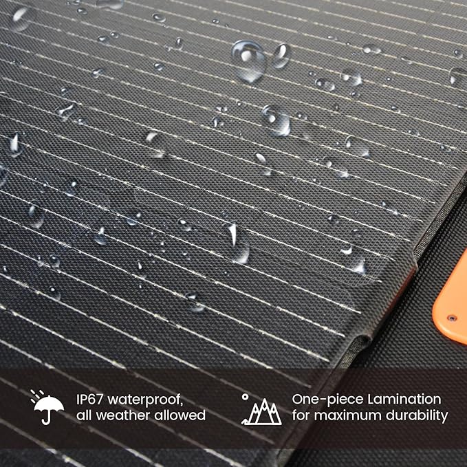 Portable Solar Panel 200 Watt Foldable 200W Solar Cell Solar Charger for Power Station Waterproof w/Adjustable Kickstand XT60 Anderson DC 8mm Connector for Camping Off Grid Living