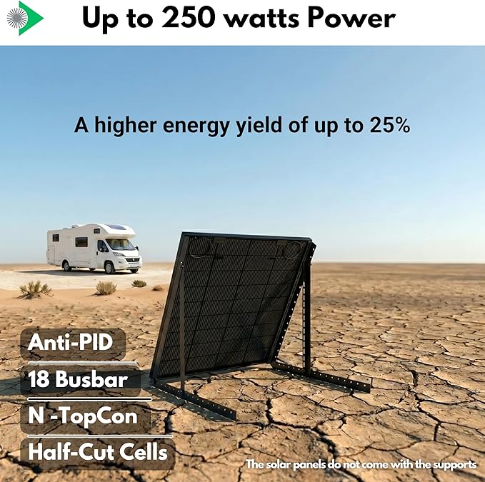 2pcs Bifacial Solar Panel N-Type 18BB 200W - Total 400W Bifacial Solar Panels with Anti-PID Technology Optimized for Farms Rooftops Marine Use