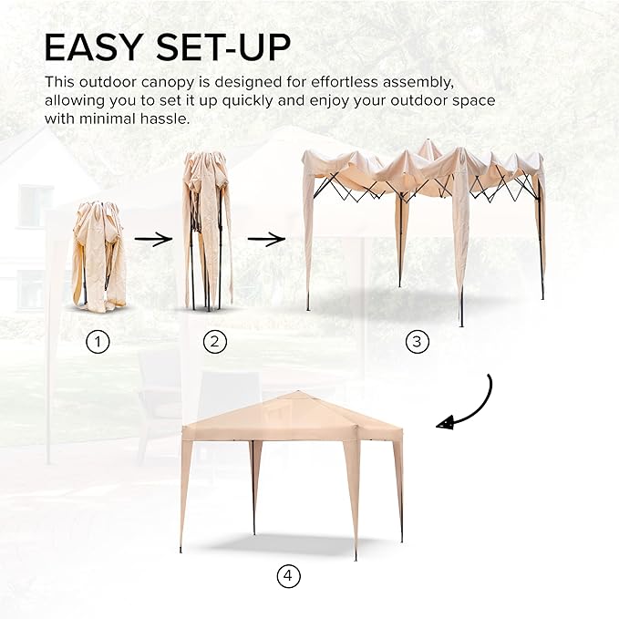 Greemotion Raylene Outdoor Pop Up Canopy Side Netting with Mobile Carry Bag 10x10 ft