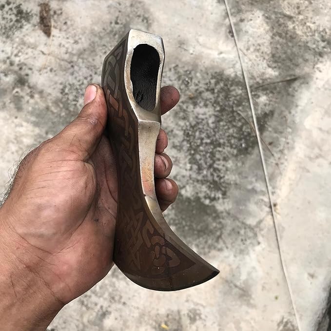WHS201 Viking Axe Head Custom Hand Forged Viking Axe Real Head Tomahawk Viking Hatchet Beared Camping Axe Blade 5160 HIGH Carbon Steel Blade Viking Gift for Him (Smoked)