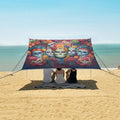 ALAZA Sugar Skulls Day of Dead Beach Tent Sun Shelter UPF50+ Protection Beach Shade Canopy w/ 4 Sandbags for Outdoor Camping Fishing Backyard Fun Picnic 10x9 ft