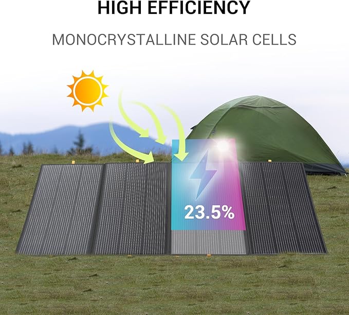 400W Portable Solar PanelFoldable Solar Panel Power Backup36V Output Solar Charger for Power Station Off Grid Outdoor Activities RV MarineCamping Solar Generator IP67 Waterproof
