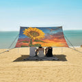 ALAZA Sunflower Beach Tent Sun Shelter UPF50+ Protection Beach Shade Canopy w/ 4 Sandbags for Outdoor Camping Fishing Backyard Fun Picnic 10x9 ft