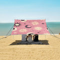 ALAZA Moon Sun Stars Alchemy Beach Tent Sun Shelter UPF50+ Protection Beach Shade Canopy w/ 4 Sandbags for Outdoor Camping Fishing Backyard Fun Picnic 10x9 ft