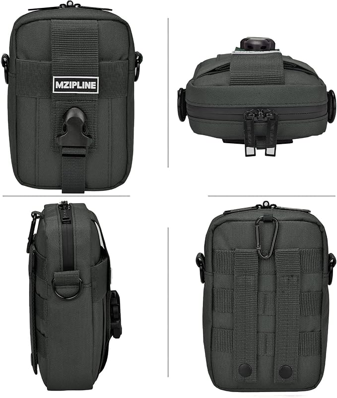Tactical Package-Smell Proof-Bag Crossbody Sling Shoulder Bags with Carbon Lining for Man (Black S)