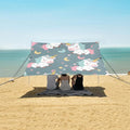 ALAZA Unicorn Star Moon Pattern Beach Tent Sun Shelter Portable Canopy Sunshade for Outdoor Camping Picnics Backyard Fun 10x9 ft