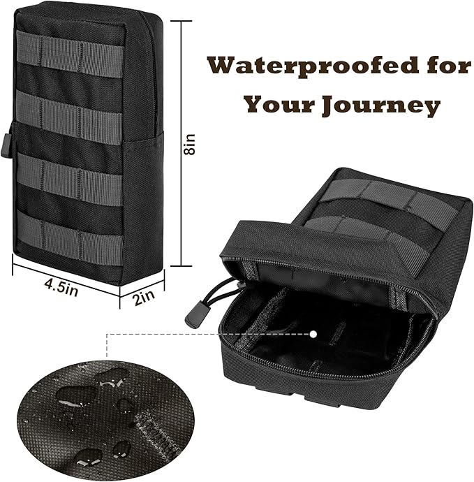 Tactical MOLLE Utility Pouch Kit – EDC Accessories Bag with Phone Holder Water Bottle Pouch Medical First Aid Pouch for Outdoor Hiking Camping and Duty Use