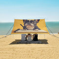 ALAZA Cute Puppy French on Yellow Beach Tent Sun Shelter Portable Canopy Sunshade for Outdoor Camping Picnics Backyard Fun 10x9 ft