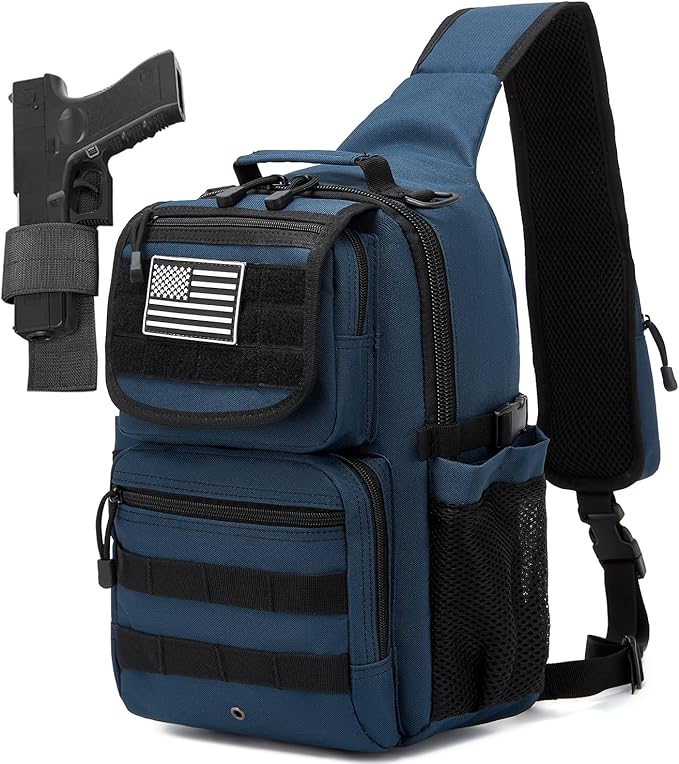 ATBP Tactical Crossbody Bag Holster Shoulder Backpack 6 Elastic Slots Water Bottle Holder Carrier Accessories Pouch 15L