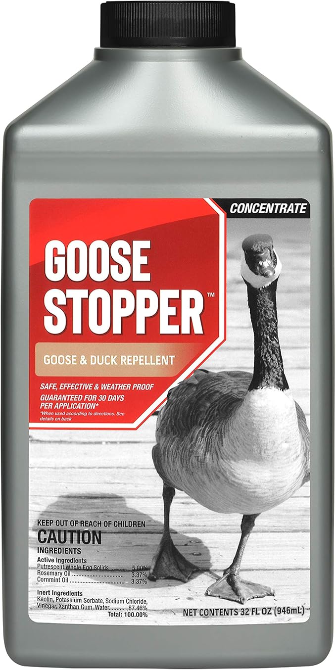 Goose Stopper Liquid Animal Stopper Repellent All Natural Effective All Year Round Safe for People and Pets No Harsh Chemicals Ready to Use Goose Repellent - 32. oz