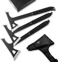BÖKER PLUS® Mohican - Throwing Axe Set of 3 Black - Double Axe Made of 3Cr13 Steel with Sheath - Bushcraft Camping Outdoor &amp Survival Axe - Hatchet Axe Kit for Throwing Training