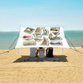 ALAZA Travel Postal Stickers Beach Tent Sun Shelter UPF50+ Protection Beach Shade Canopy w/ 4 Sandbags for Outdoor Camping Fishing Backyard Fun Picnic 10x9 ft