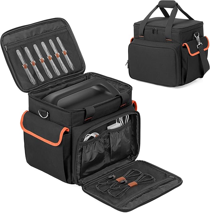 Trunab Carrying Case Compatible with Jackery Portable Power Station Explorer 1000 Storage Bag with Water-Resistant Bottom and Front Pockets for Charging Cable and Accessories