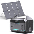 Portable Power Station with 80W Solar Panel 288Wh LiFePO4 Battery 600W Power Bank with AC Outlet 110V/1200W Surge Solar Generator 1.7H Fast Charging for Camping Hurricane EmergencyRVHome Use