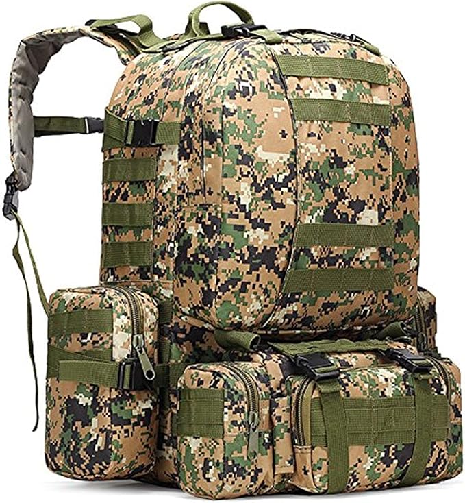 Tactical Backpack 50L Molle Daypack Men 4 in 1 Military Bag Outdoor Sport Hiking Climbing Army Camping Bags
