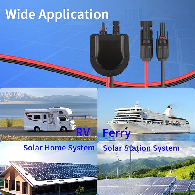 Solar Cable Entry Gland with 10Ft 10AWG Solar Extension CableThrough RV Roof Solar Entry Housing mc4 for Waterproof Solar Junction Box on RvBoatCamperVan