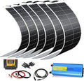 XINPUGUANG 100w 12V Flexible Solar Panels 600W 24V Solar System Kit Monocrystalline Cell Module 45A Controller 2000w Inverter for Off Grid Solar Battery Charger for Home Cabin RV Boat Trailer(600W)