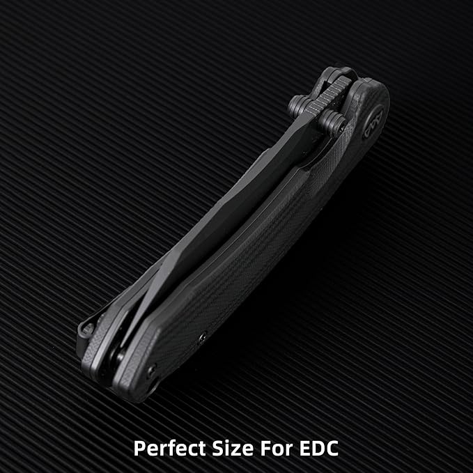 Folding Pocket Knife 3.35 14C28N Blade G10 Handle EDC Knife with Liner Lock Small Pocket Knife with Clip for Men Sharp Camping Hiking Hunting Survival Knives (Black)