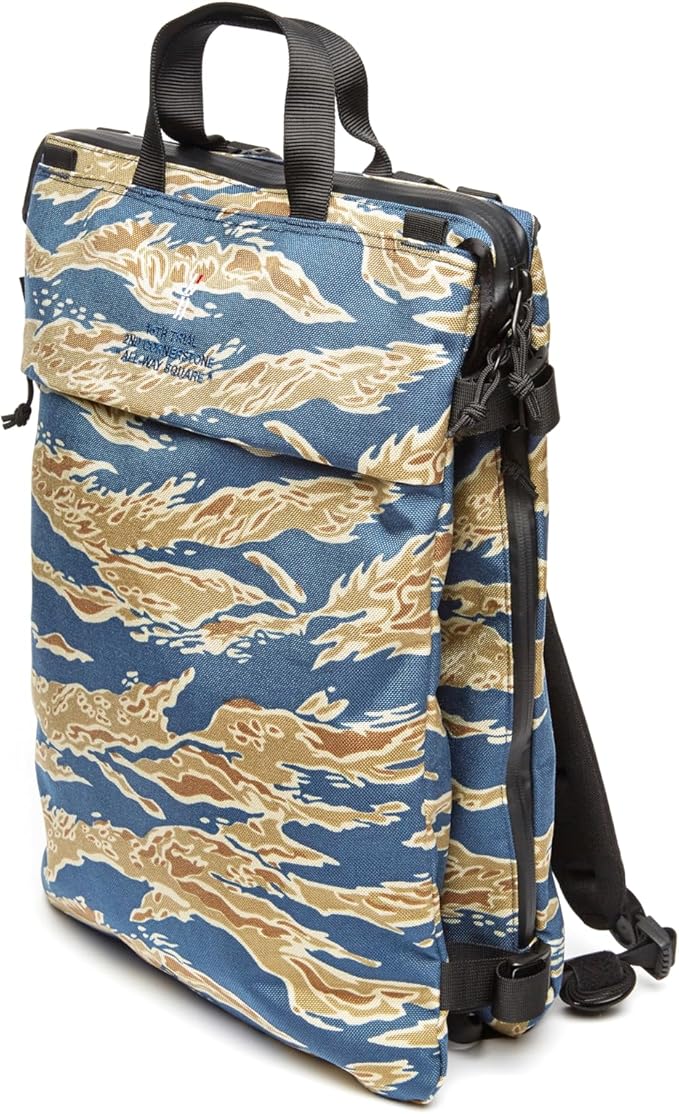 Helinox TERG All Way Square Backpack Outdoor High-Performance Bag 20L 1.9lbs Rugged Materials Waterproof Zippers (Tiger Stripe Camo)