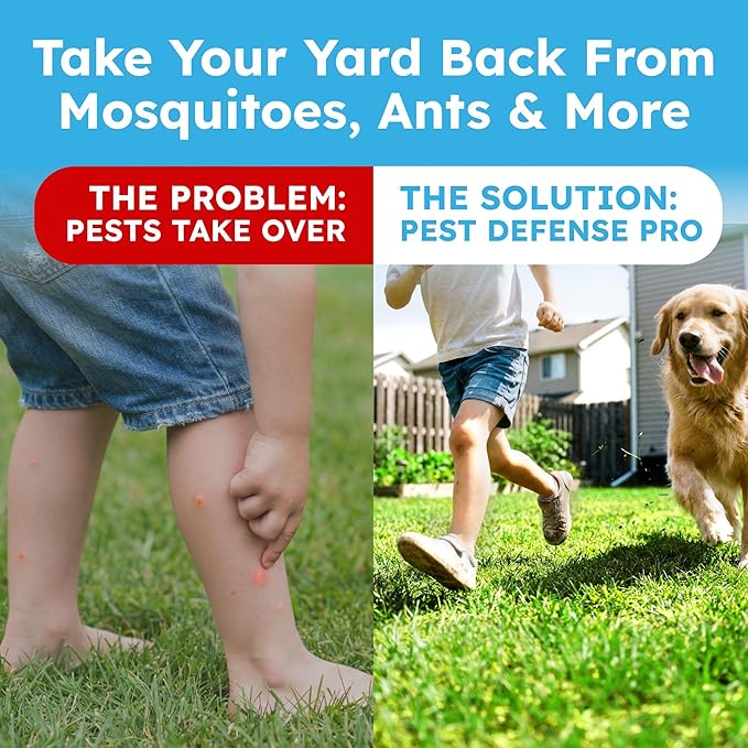 BugMD Pest Defense Pro Peppermint Oil Bug Spray &amp Mosquito Repellent Outdoor Patio - Ant Killer &amp Tick Spray for Yard | Plant Powered Electric Sprayer Wand Kit