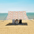 ALAZA Mushroom Rainbow Color Beach Tent Sun Shelter UPF50+ Protection Beach Shade Canopy w/ 4 Sandbags for Outdoor Camping Fishing Backyard Fun Picnic 10x9 ft