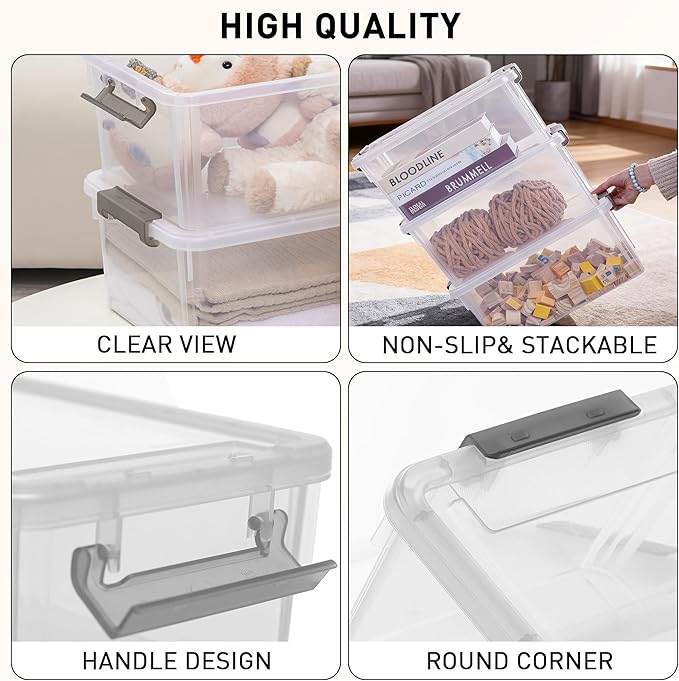 Citylife 17 QT Plastic Storage Bins with Lids Latching Stackable Storage Containers for Organizing Large Clear Storage Box for Garage Craft Toys Closet Home 1 Packs
