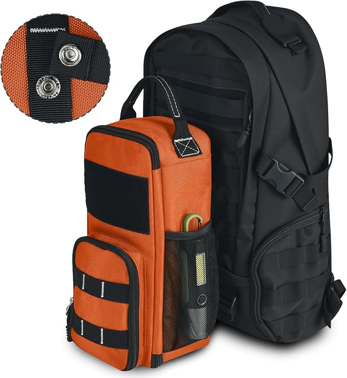LAKE OF FIRE 12.6 Small Tool Bag Pouch for Men with Multiple Pockets Waterproof Heavy Duty Tool Bag Organizer with Zipper and Portable Handle (Orange)